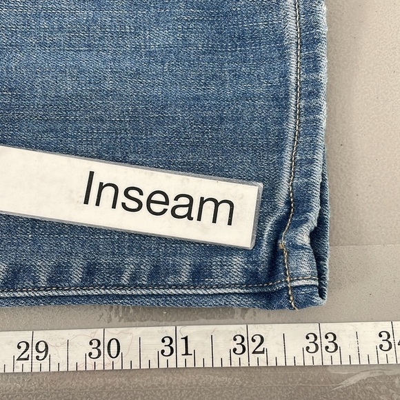 Marc Jacobs Jeans Rolled Hem Slim Distressed Ombre Denim Stripe Size 29 - Picture 11 of 13